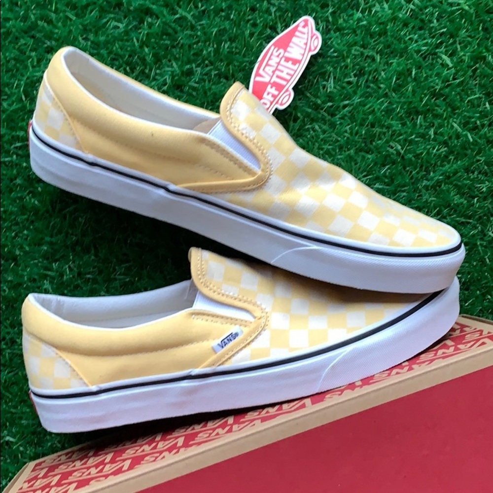 VANS CLASSIC SLIP ON CHECKERBOARD Gldnhztrwht MEN’ - Picture 13 of 16